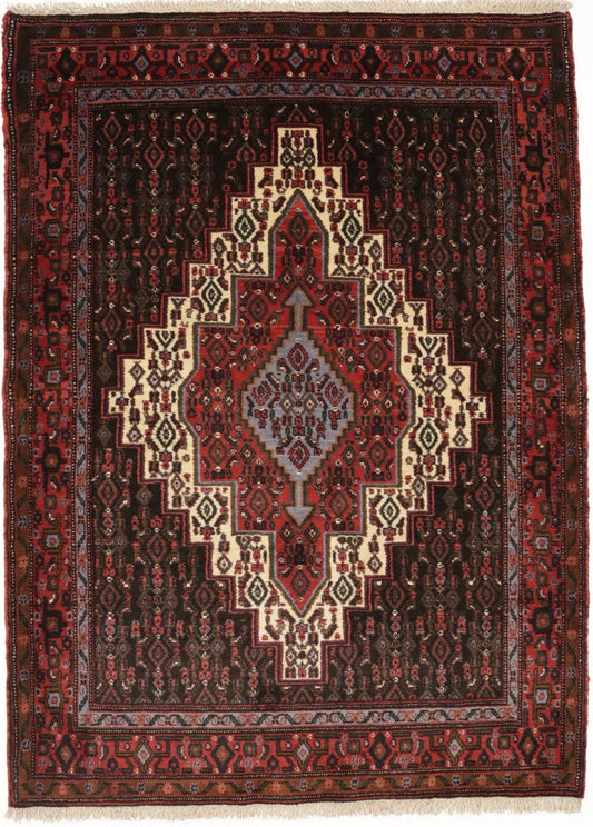 Vintage Orange Tribal 4X5 Bidjar Persian Rug