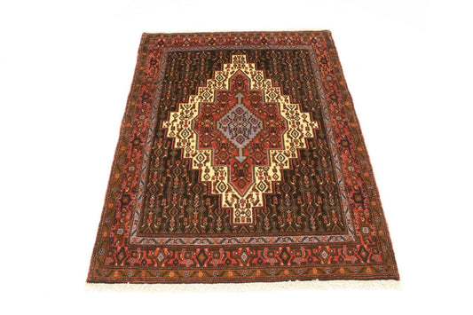 Vintage Orange Tribal 4X5 Bidjar Persian Rug