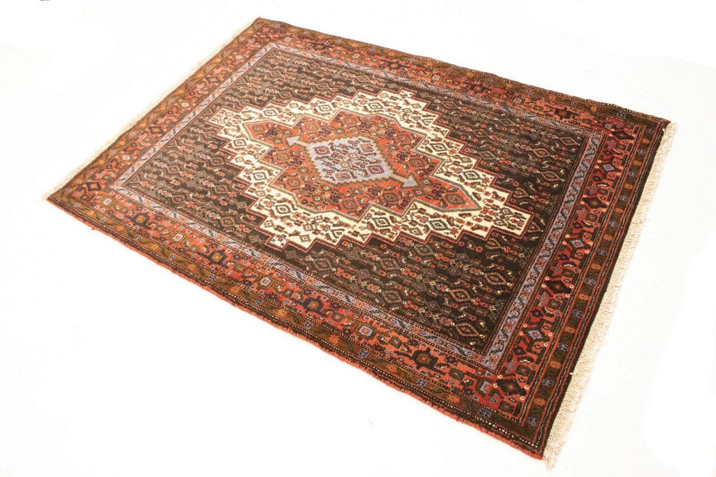 Vintage Orange Tribal 4X5 Bidjar Persian Rug