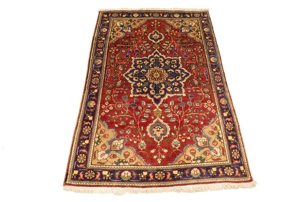 Semi Antique Floral Red 3X5 Tabriz Persian Rug