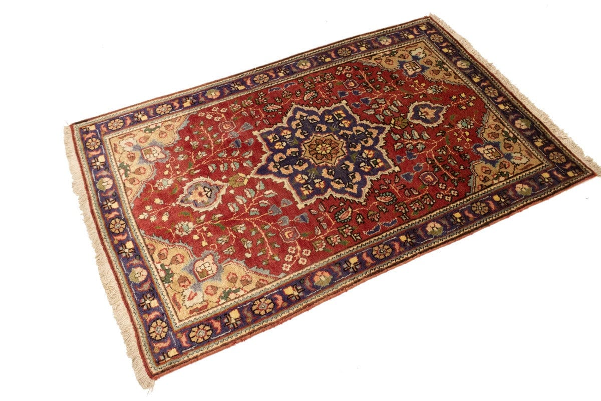 Semi Antique Floral Red 3X5 Tabriz Persian Rug