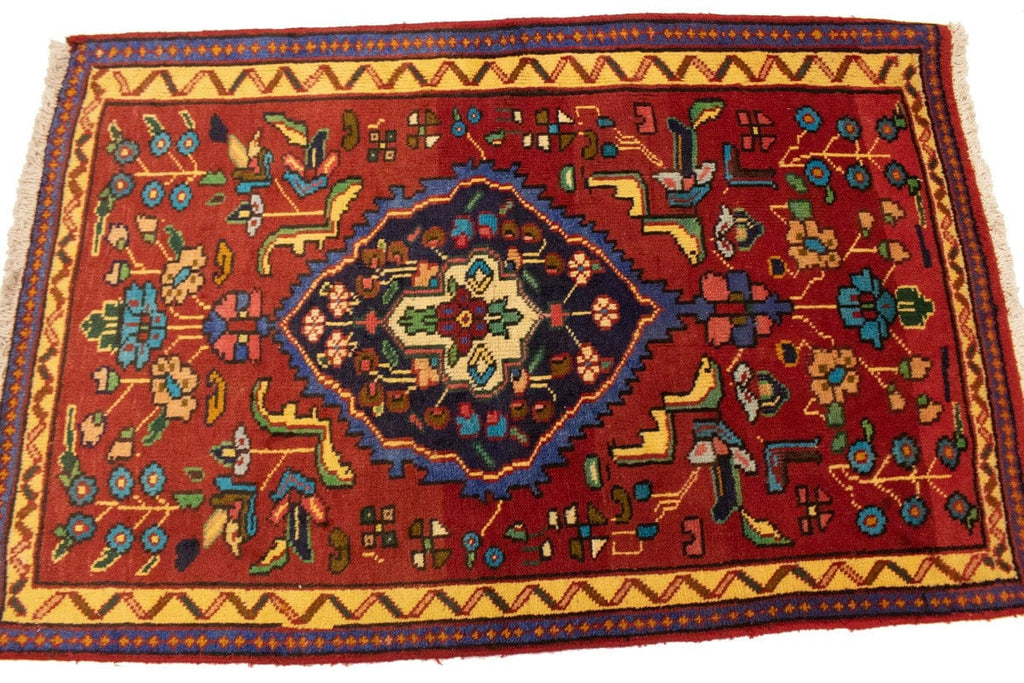 Semi Antique Floral Red 3X5 Tabriz Ardebil Persian Rug