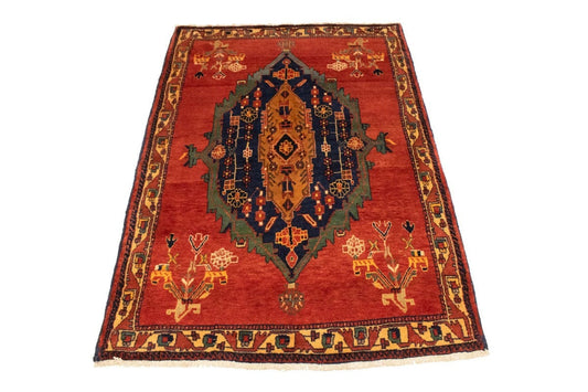 Semi Antique Tribal Red 4X5 Shahrbabak Persian Rug