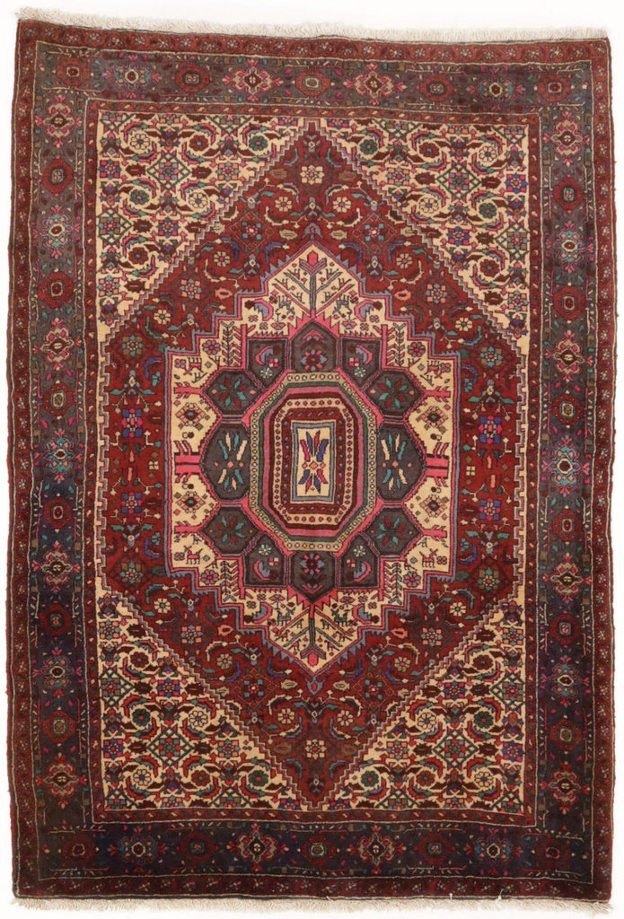 Vintage Geometric 3'4X5'8 Bidjar Persian Rug