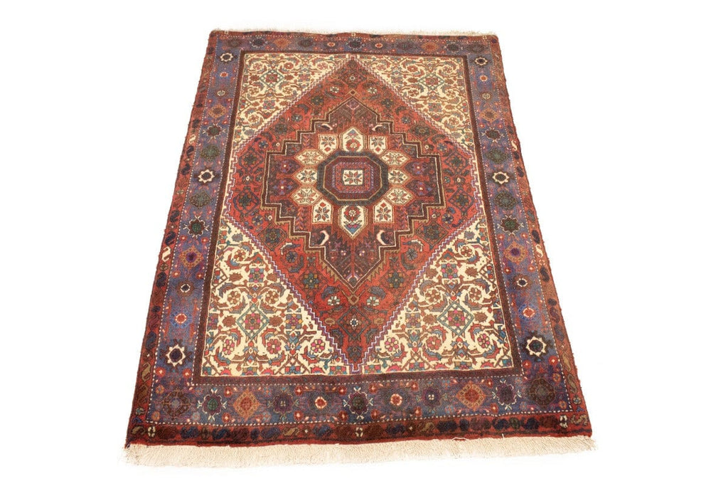 Vintage Floral Geometric 3X5 Bidjar Persian Rug