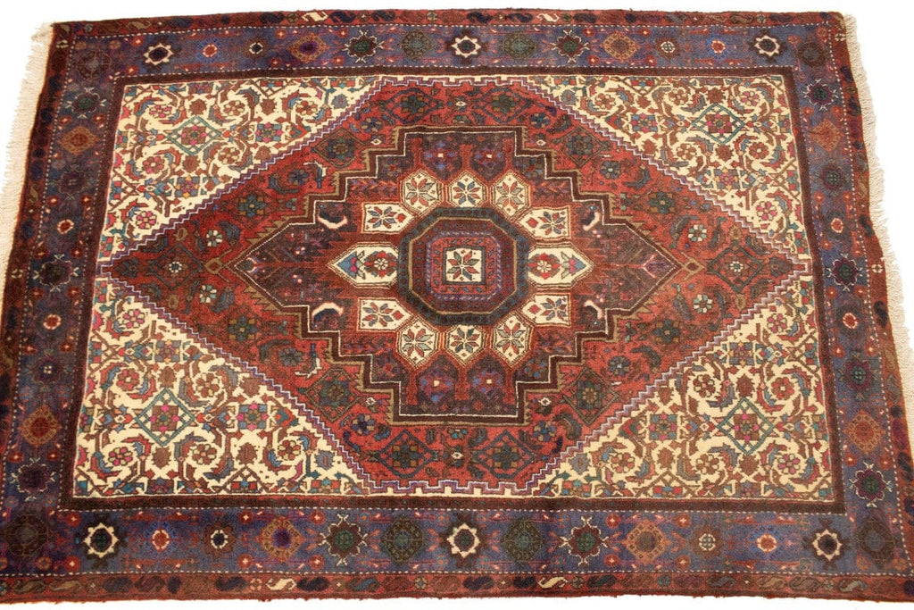 Vintage Floral Geometric 3X5 Bidjar Persian Rug