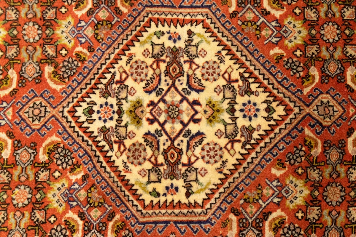 Vintage Orange Floral 4X5 Bidjar Persian Rug