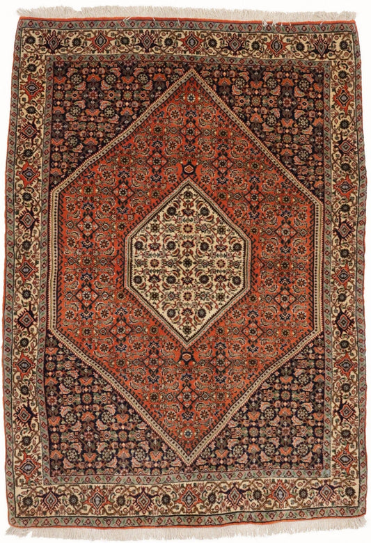 Vintage Floral Geometric 3X5 Bidjar Persian Rug