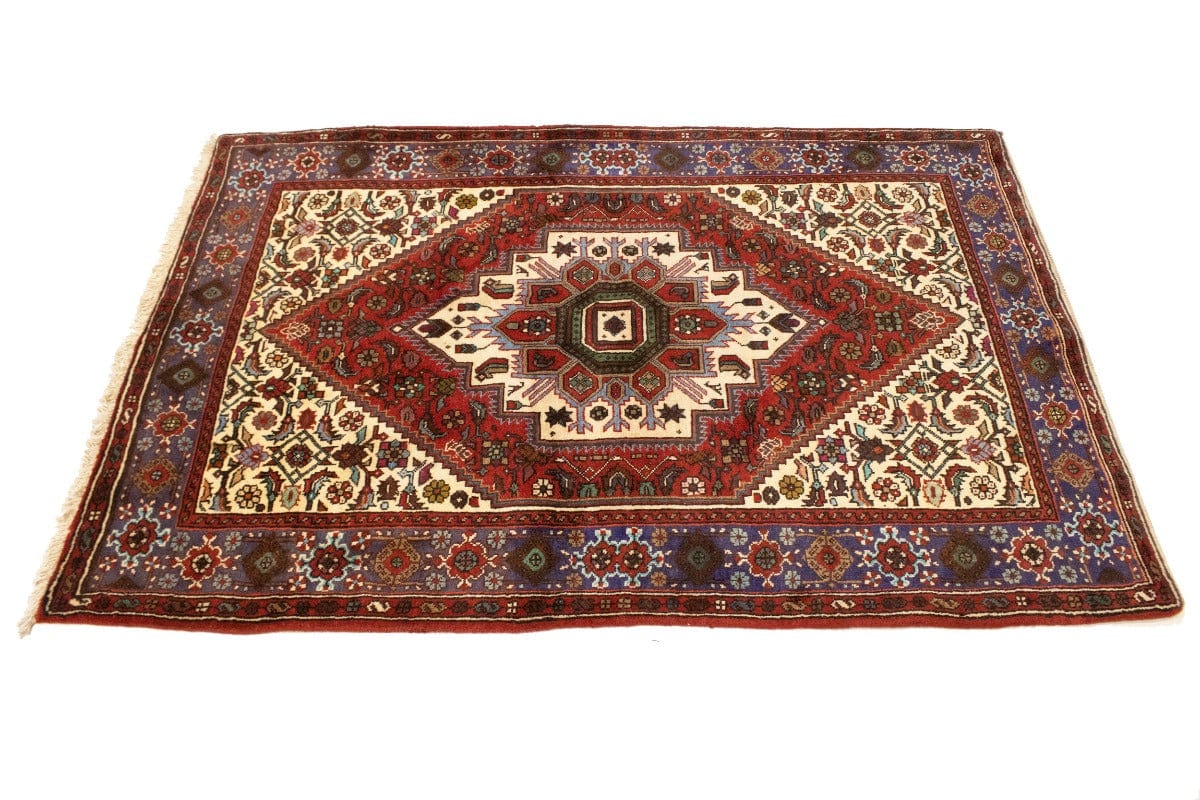 Vintage Geometric Cream 3X5 Bidjar Persian Rug