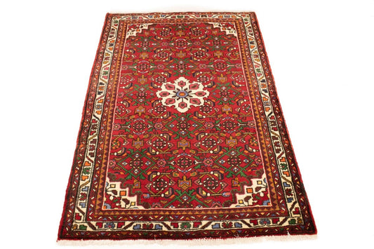 Vintage Red Tribal 3'5X5 Hamedan Persian Rug