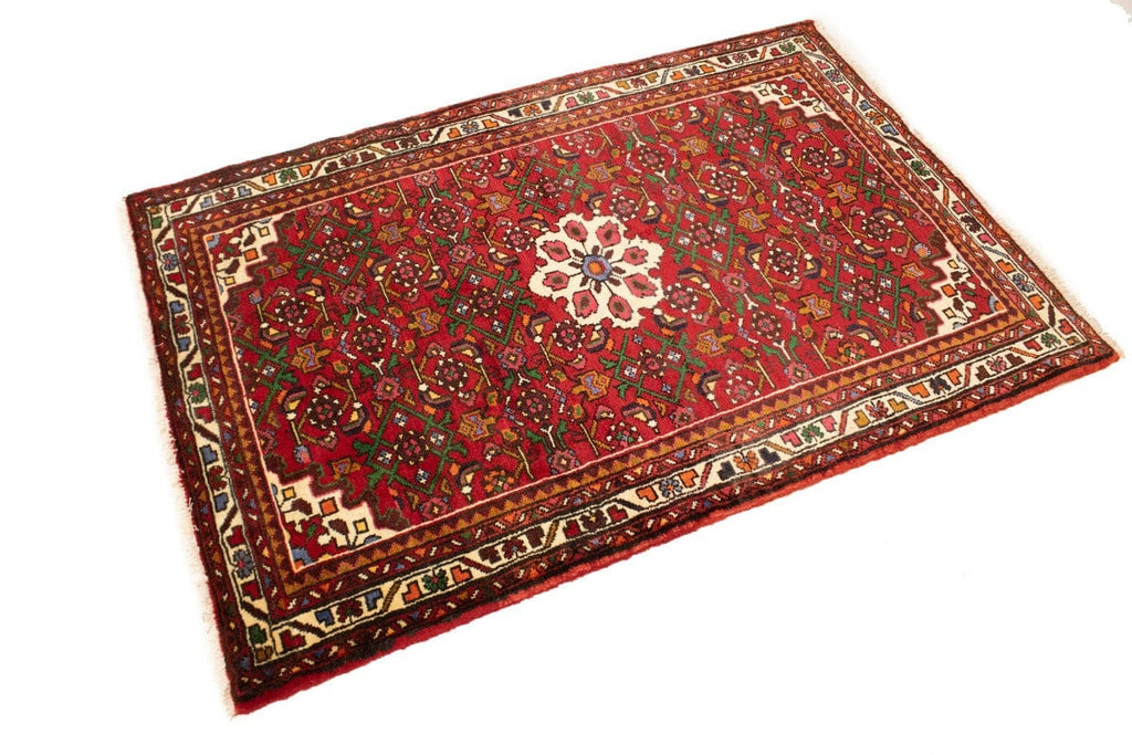 Vintage Red Tribal 3'5X5 Hamedan Persian Rug