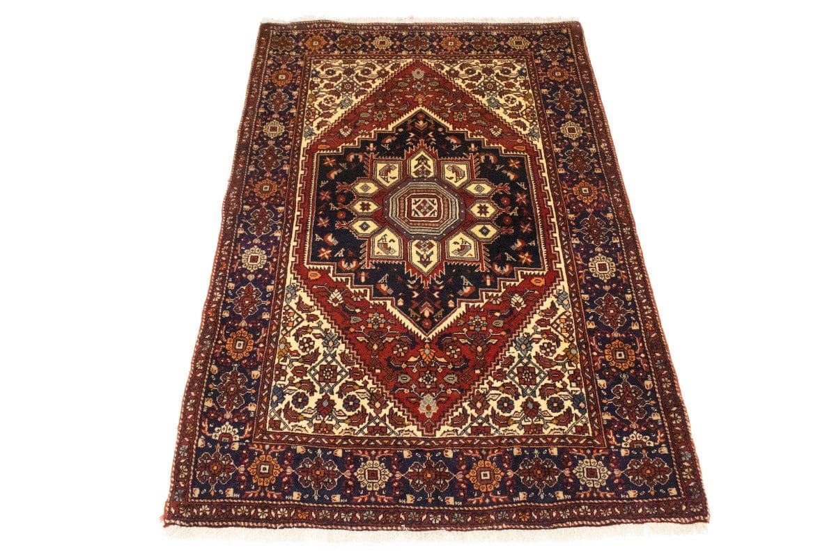 Vintage Geometric Cream 3X5 Bidjar Persian Rug