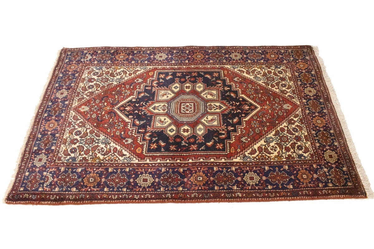 Vintage Geometric Cream 3X5 Bidjar Persian Rug