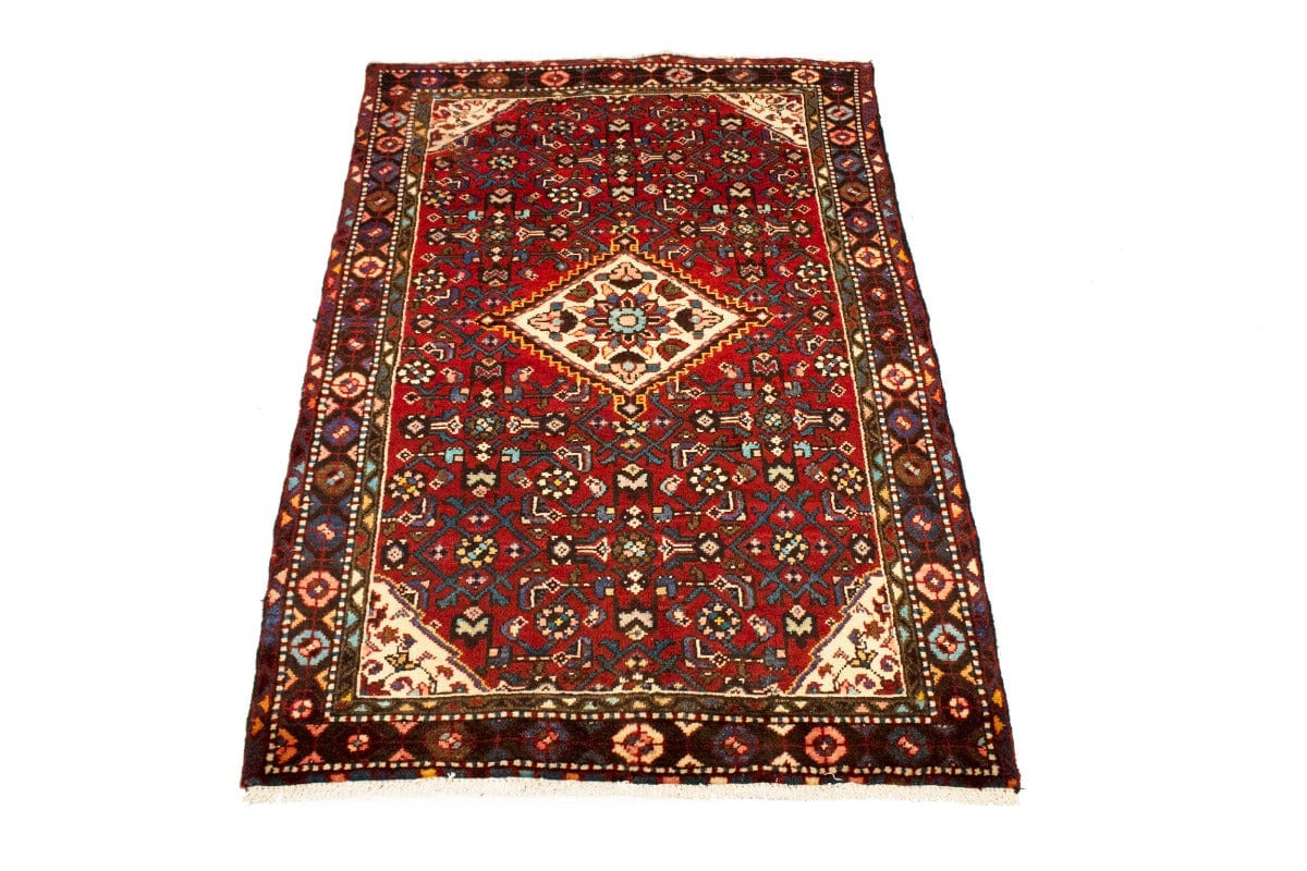 Semi Antique Red Tribal 3'6X5'3 Hamedan Persian Rug