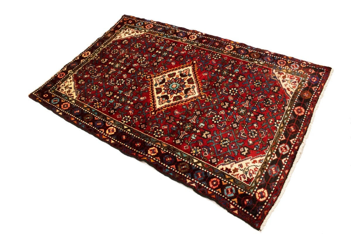 Semi Antique Red Tribal 3'6X5'3 Hamedan Persian Rug