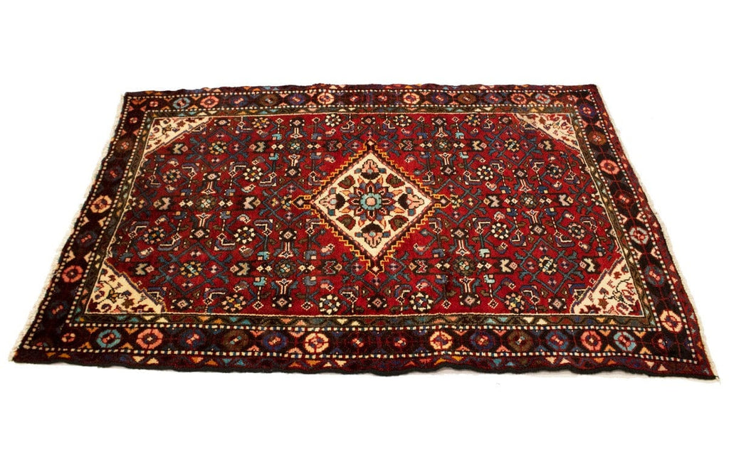 Semi Antique Red Tribal 3'6X5'3 Hamedan Persian Rug