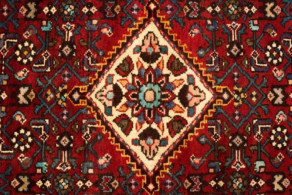 Semi Antique Red Tribal 3'6X5'3 Hamedan Persian Rug