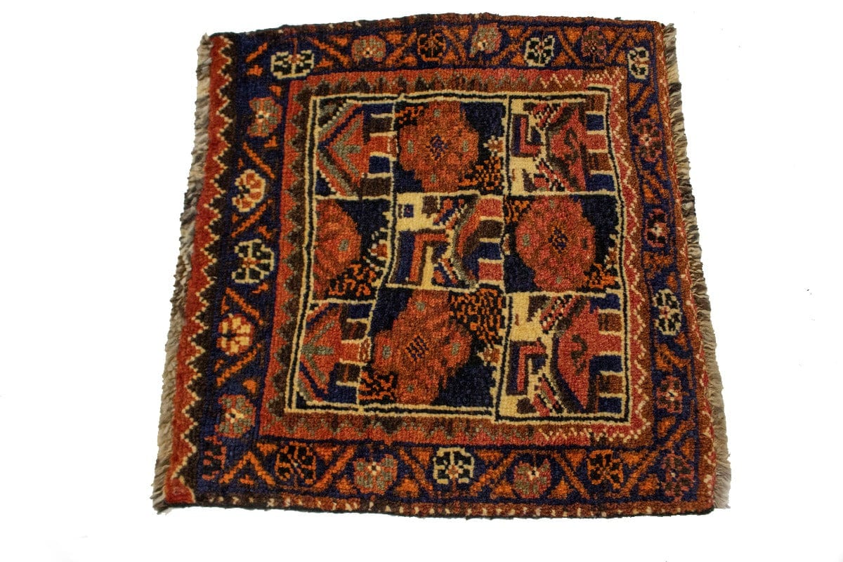 Vintage Rusty Red Tribal 2X2 Shiraz Persian Square Rug