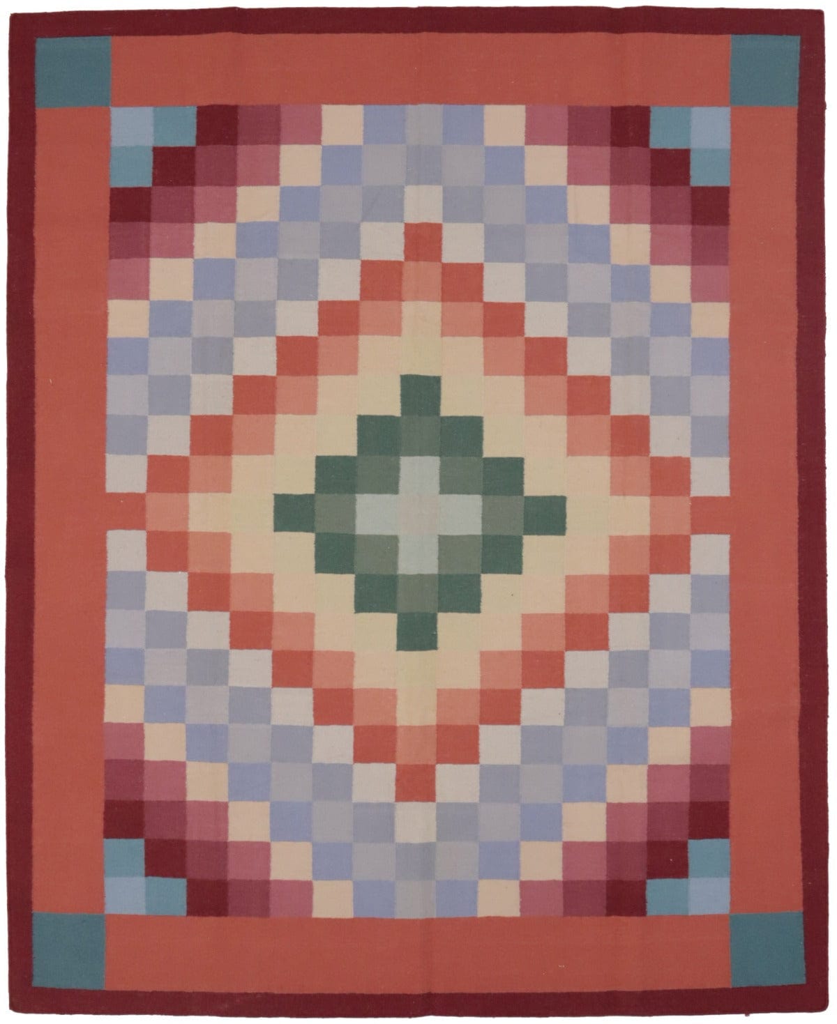 Multicolored Geometric Dhurrie 8X10 Indian Oriental Rug