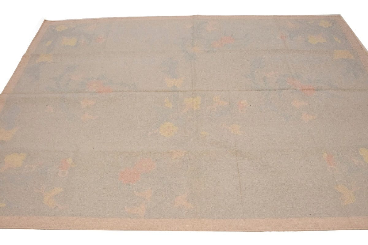 Pastel Colors Floral Dhurrie 5X8 Indian Oriental Rug