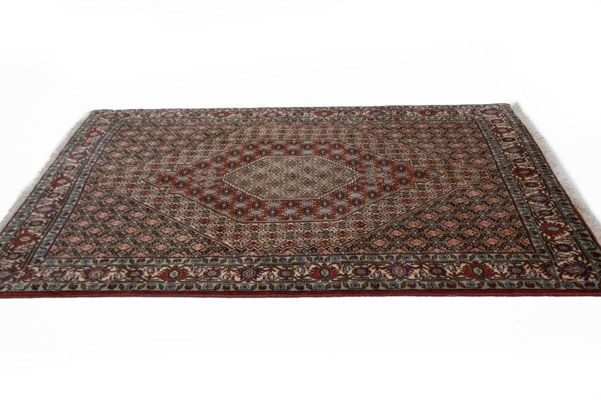 Vintage Cream Geometric 4X6 Bidjar Persian Rug