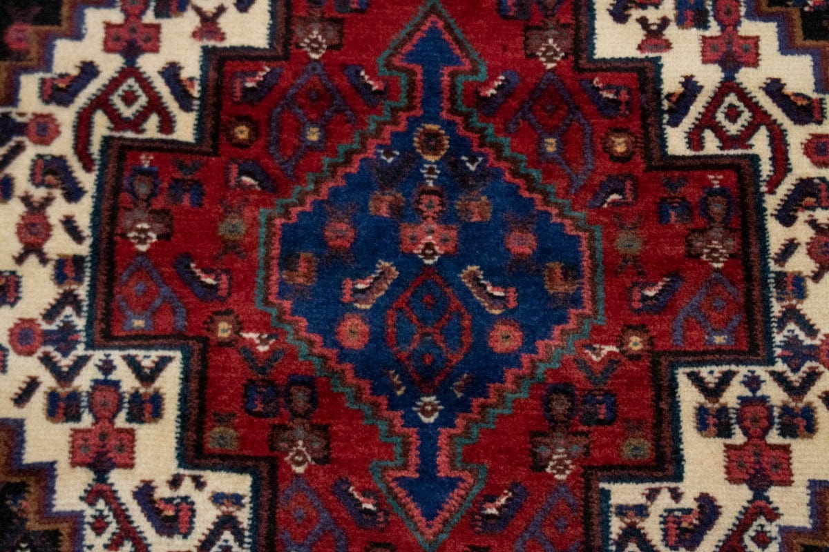 Vintage Geometric 4X5 Bidjar Persian Rug