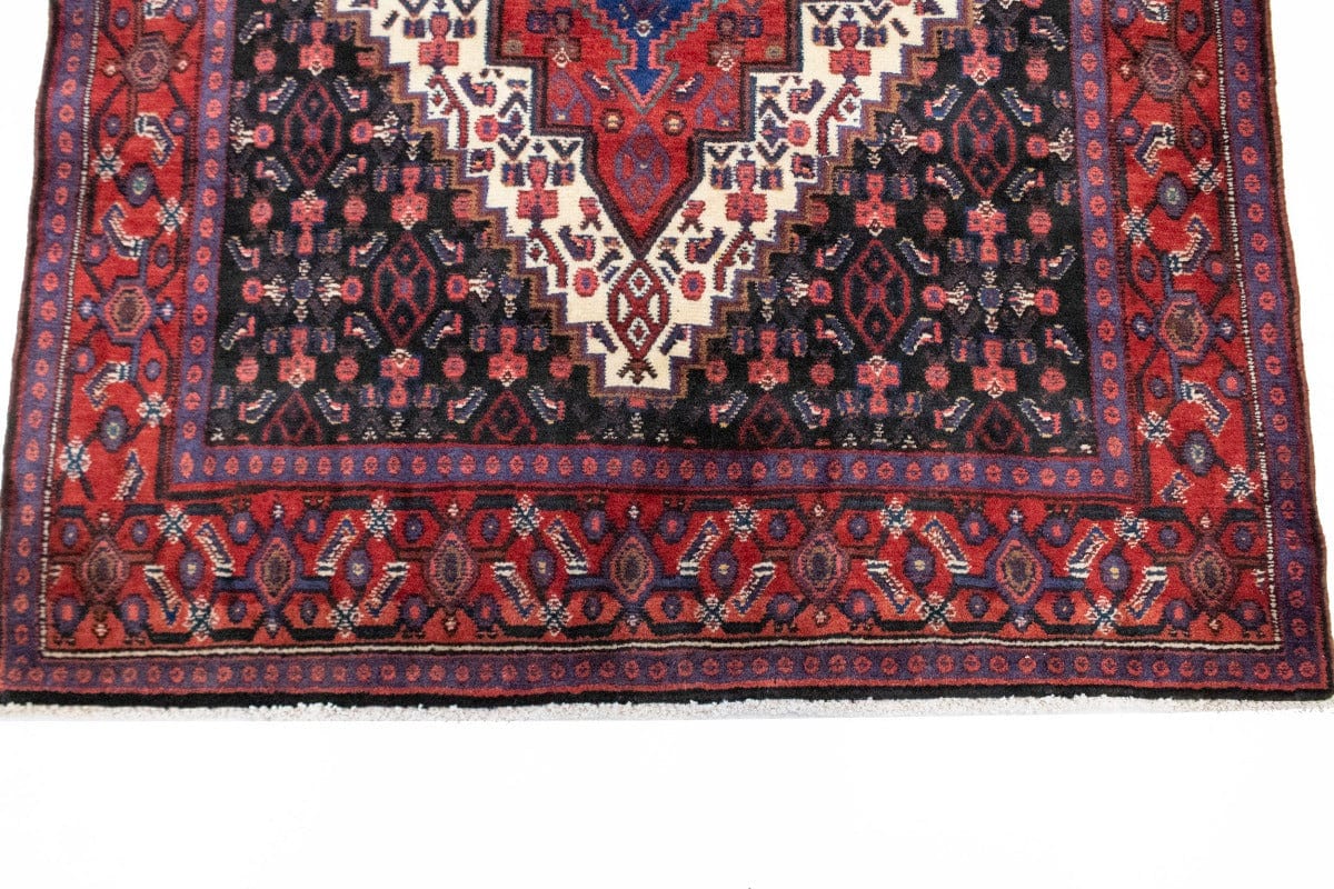 Vintage Geometric 4X5 Bidjar Persian Rug