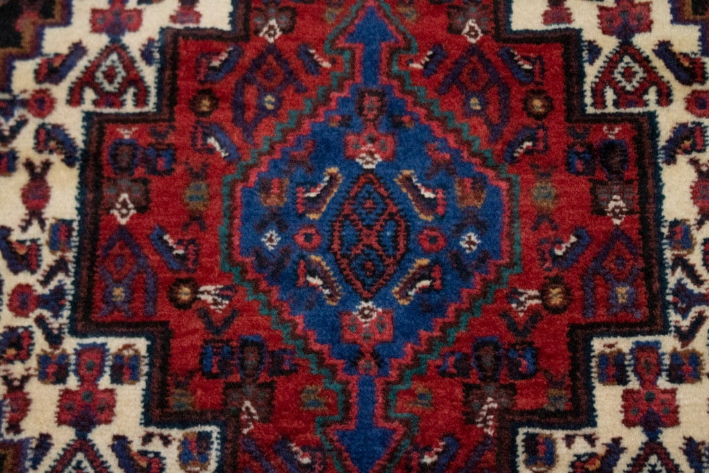 Vintage Geometric 4X5 Bidjar Persian Rug