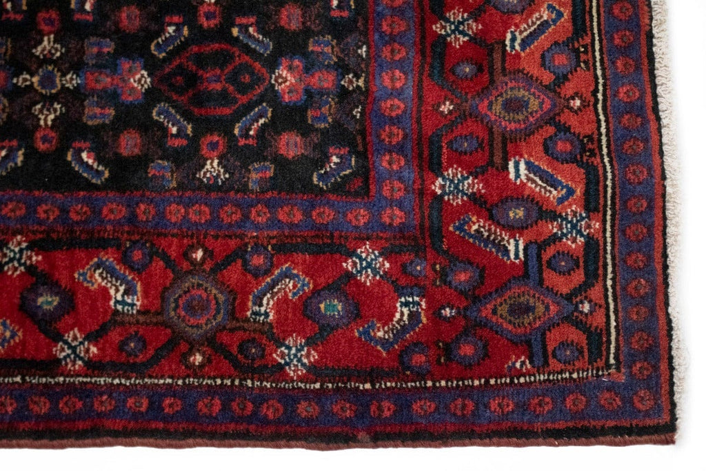 Vintage Geometric 4X5 Bidjar Persian Rug