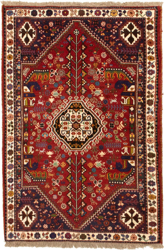 Red Tribal 3X5 Shiraz Persian Rug