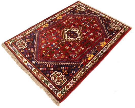 Red Tribal 3'5X5 Shiraz Persian Rug