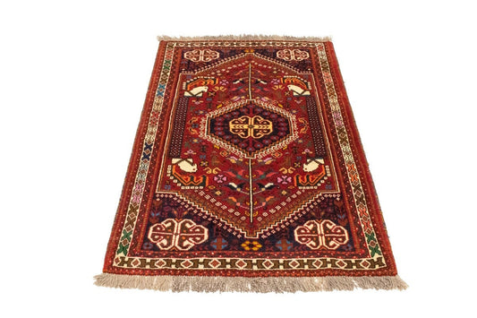 Red Tribal 3'6X5 Shiraz Persian Rug