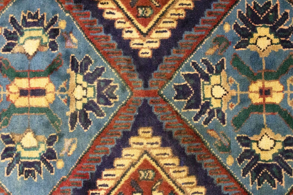 Semi Antique Rusty Red Geometric 3X5 Karajeh Ardabil Persian Rug
