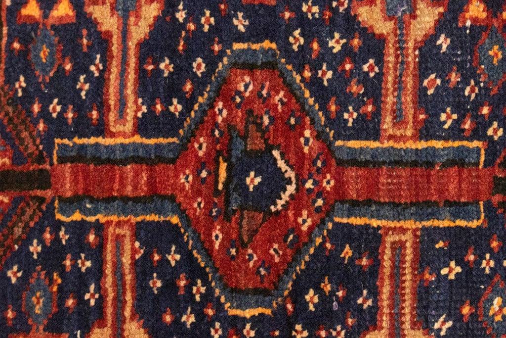 Semi Antique Purple Tribal 3'5X11 Ardabil Persian Runner Rug