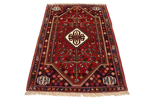 Red Tribal 3'5X5 Shiraz Persian Rug