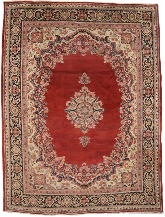 Antique Red Floral 10X14 Mahal Persian Rug