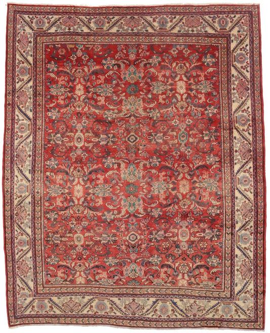 Antique Red Traditional 10X12 Mahal Persian Rug
