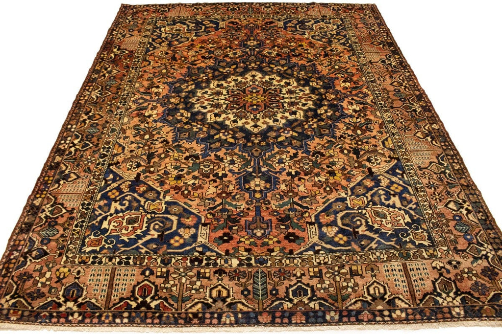 Antique Rusty Peach Floral 10X13 Bakhtiari Persian Rug