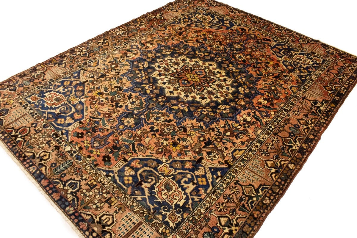 Antique Rusty Peach Floral 10X13 Bakhtiari Persian Rug