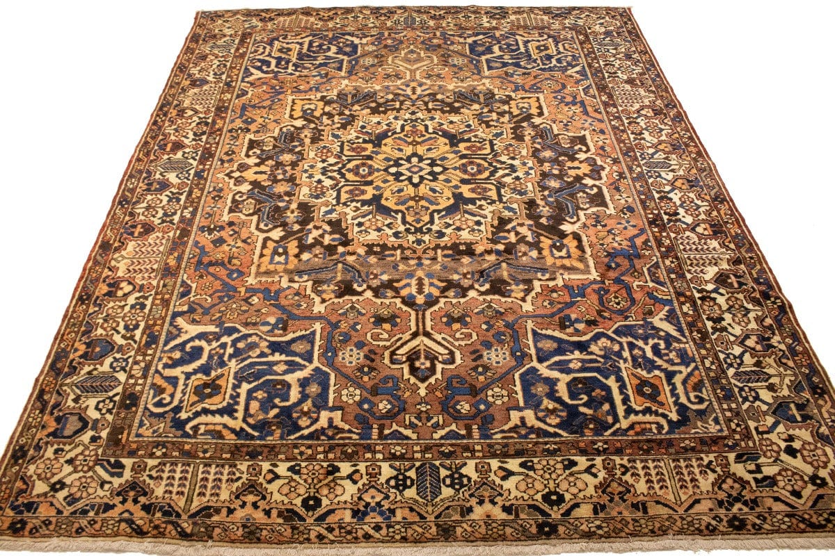 Antique Brown Tribal 10X13 Bakhtiari Persian Rug