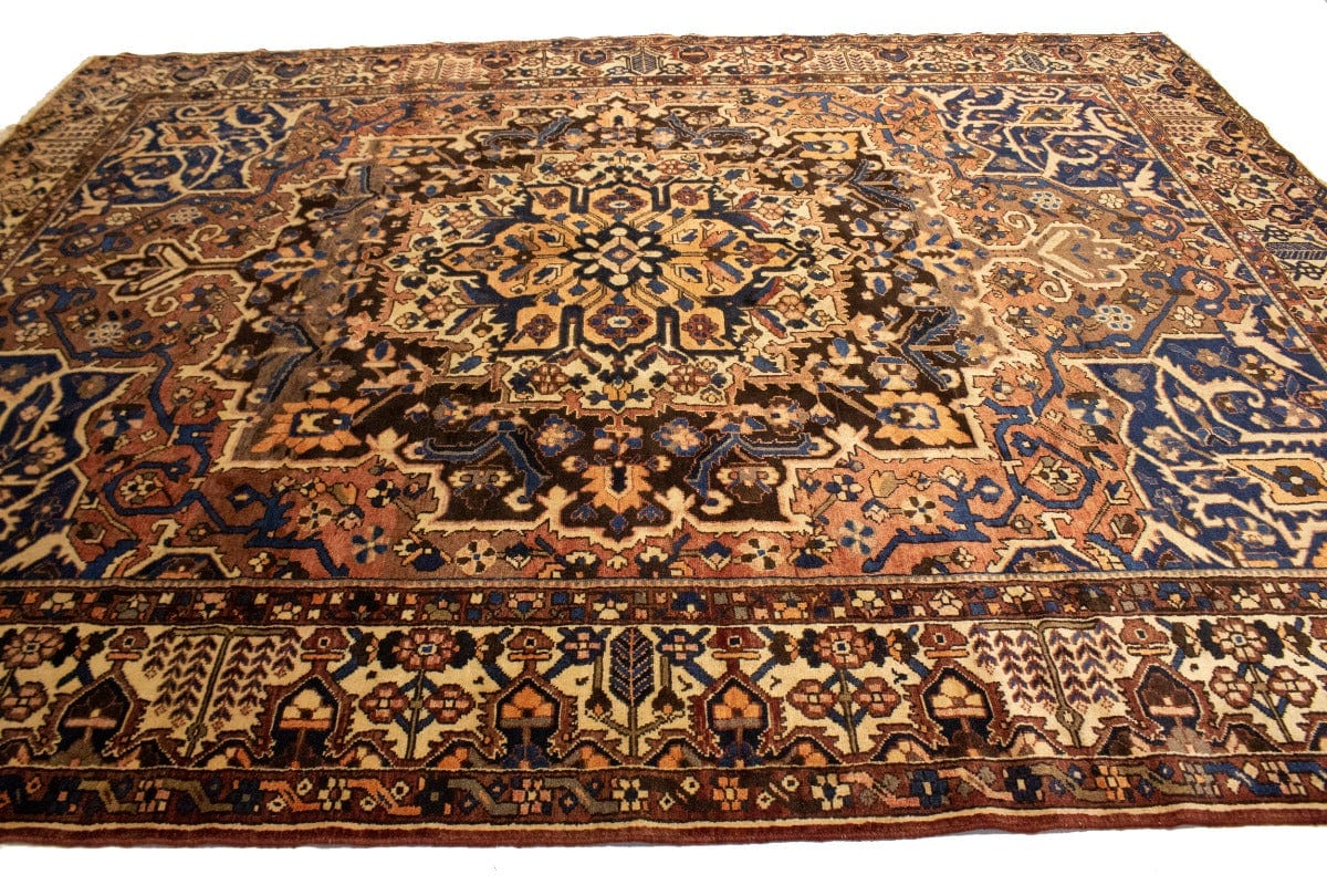 Antique Brown Tribal 10X13 Bakhtiari Persian Rug