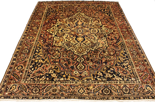 Antique Rust Tribal 10X13 Bakhtiari Persian Rug