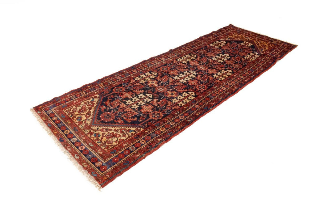 Semi Antique Rusty Red Tribal 4X10 Malayer Persian Runner Rug