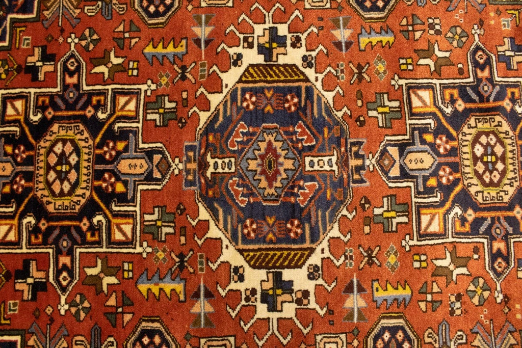 Semi Antique Rust Orange Tribal 5'2X6'7 Karajeh Persian Rug