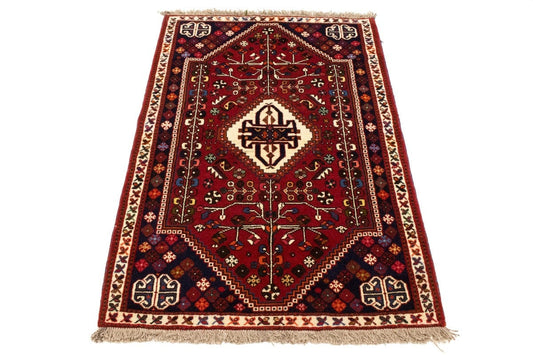 Red Tribal 3'5X5 Shiraz Persian Rug