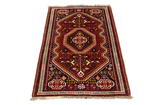 Red Tribal 3'5X5 Shiraz Persian Rug