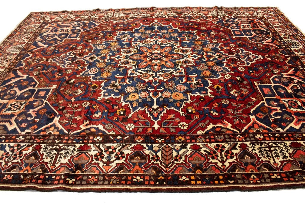 Vintage Red Floral 10X12 Bakhtiari Persian Rug