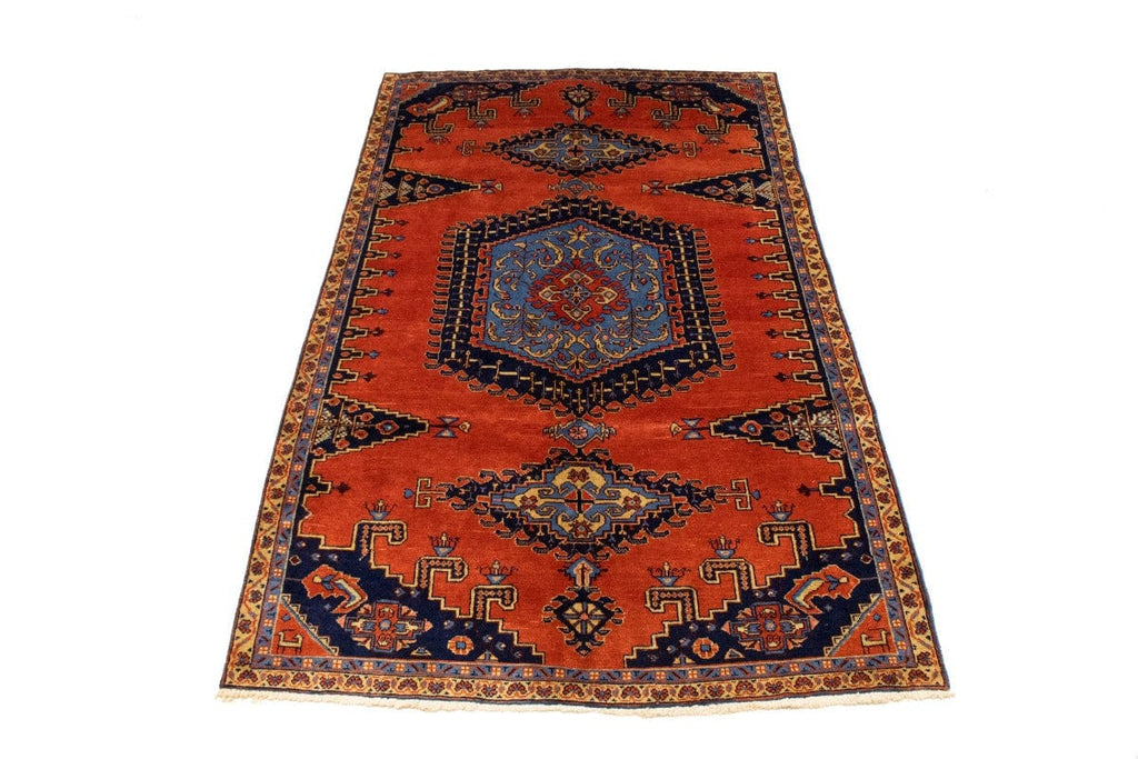 Vintage Orange Geometric 5'5X9'0 Viss Persian Rug