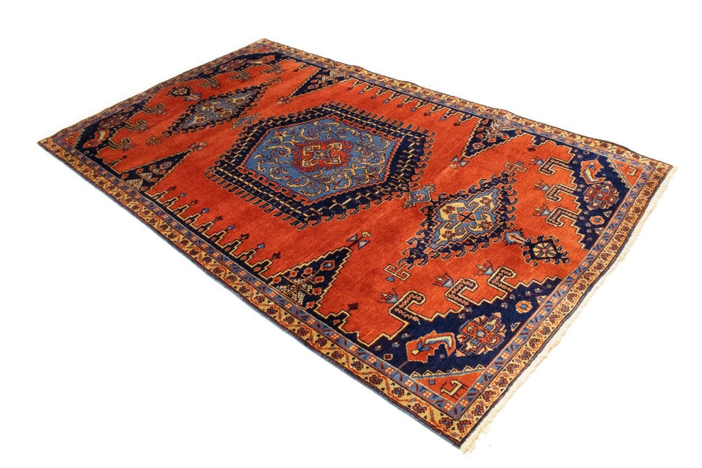 Vintage Orange Geometric 5'5X9'0 Viss Persian Rug