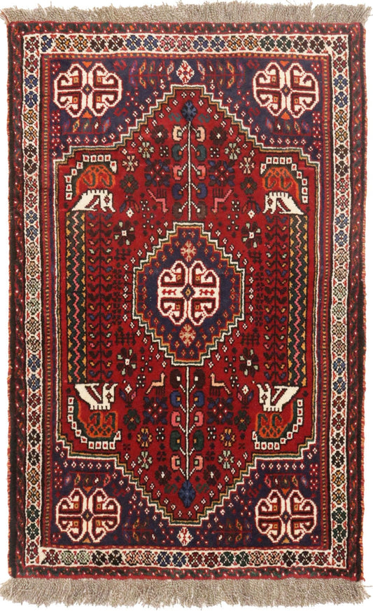 Red Tribal 3X5 Shiraz Persian Rug